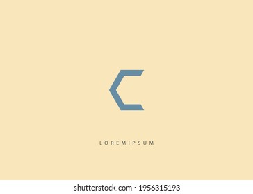 Vector Illustration of C Letter Initial Hexagon Shape. Vintage Modern Logo Line Art Design Template