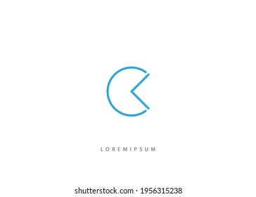 Vector Illustration of C Letter Initial Circle Diagram. Vintage Modern Logo Line Art Design Template