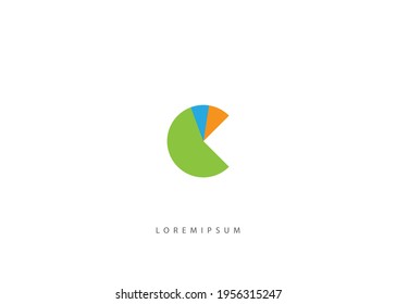 Vector Illustration of C Letter Initial Circle Diagram. Vintage Modern Logo Line Art Design Template