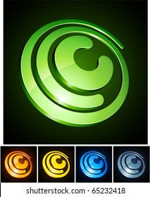 Vector illustration of c  shiny letters such logos.
