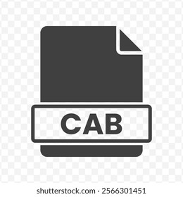 Vector illustration of CAB file in dark color and transparent background(PNG).