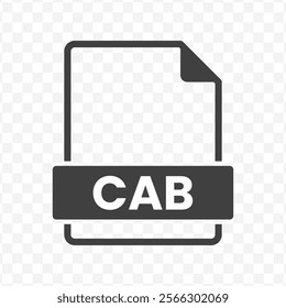 Vector illustration of CAB file in dark color and transparent background(PNG).