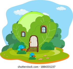 Vector illustration of cabbage fruit house