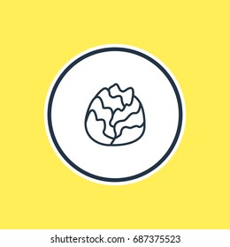 Vector Illustration Of Cabbage Outline. Beautiful Vegetables Element Also Can Be Used As Cole Element.