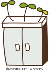 Vector illustration of a cabinet