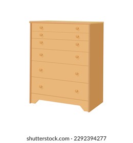 Vector illustration of cabinet shellv. Modern wooden cupboard. Brown furniture for interior design. Lifestyle