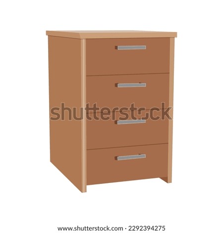 Vector illustration of cabinet shellv. Modern wooden cupboard. Brown furniture for interior design. Lifestyle
