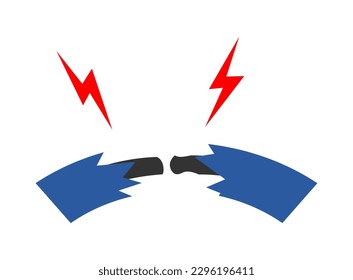 vector illustration of cable break icon on white background