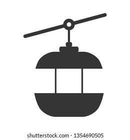 Vector illustration of Cable Car icon for web, mobile and infographic. Modern flat design. Silhouette icon on white background. - Vector