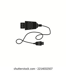 Ilustración vectorial del portátil por cable y el logotipo del dispositivo. Colección de portátiles