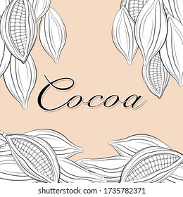 Vector illustration of cacao beans design