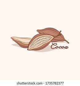 Vector illustration of cacao beans design