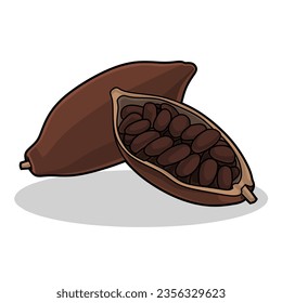 Ilustración vectorial del cacao aislado en fondo blanco
