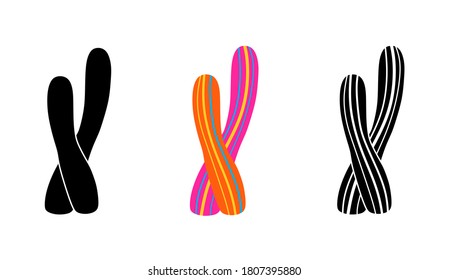Vector illustration of cacti isolated on a white background. Icons, silhouettes of cacti. Mexican desert cactus, tropical plants, summer garden. Abstract creative decorative cactus, succulent, aloe