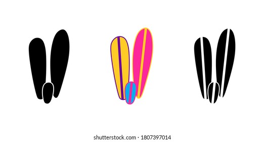 Vector illustration of cacti isolated on a white background. Icons, silhouettes of cacti. Mexican desert cactus, tropical plants, summer garden. Abstract creative decorative cactus, succulent, aloe