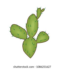 Vector illustration of a cactus. Cartoon style. Wild west theme.