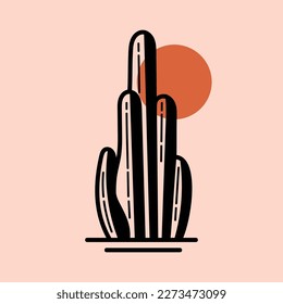 Vector illustration cactus, Desert theme vector artwork for t-shirts prints, posters and other uses.