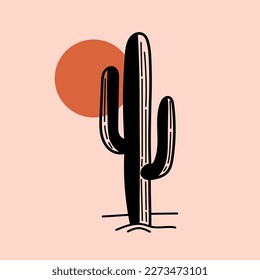 Vector illustration cactus, Desert theme vector artwork for t-shirts prints, posters and other uses.