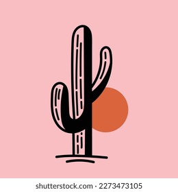 Vector illustration cactus, Desert theme vector artwork for t-shirts prints, posters and other uses.