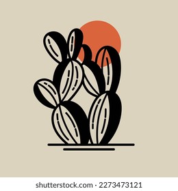 Vector illustration cactus, Desert theme vector artwork for t-shirts prints, posters and other uses.