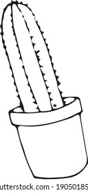 Vector illustration of cactus. Doodle, cartoon, cute