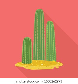 Vector illustration of cactus and flora symbol. Graphic of cactus and garden stock symbol for web.