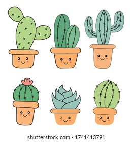 vector illustration of a cactus, nice and funny