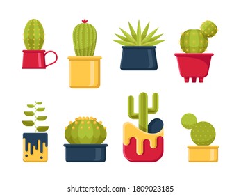 ilustración vectorial de cactus sobre fondo blanco.