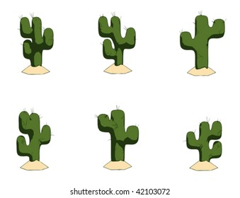 Vector illustration of Cactus on white
