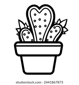 Ilustración vectorial de un icono de cactus, ideal para proyectos botánicos.