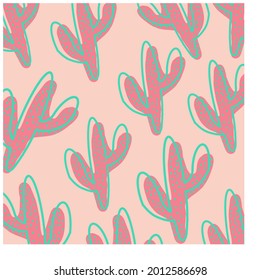 vector illustration of a cactus, pink. wallpapers