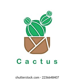 vector illustration of cactus plant design. cactus creative icon.