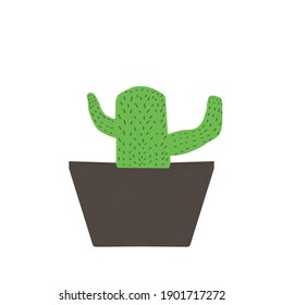 Vector illustration of cactus plant on white background