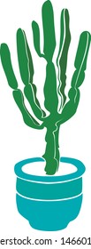 Vector illustration of a cactus in a pot