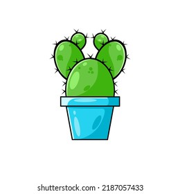 vector illustration of a cactus in a pot