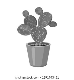 Vector illustration of cactus and pot icon. Set of cactus and cacti vector icon for stock.