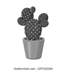 Vector illustration of cactus and pot icon. Collection of cactus and cacti stock symbol for web.