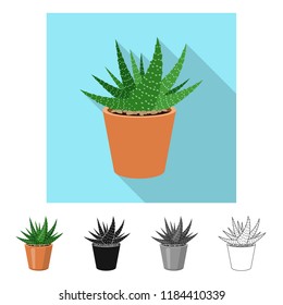 Vector illustration of cactus and pot logo. Set of cactus and cacti vector icon for stock.