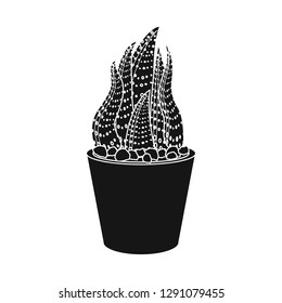 Vector illustration of cactus and pot logo. Set of cactus and cacti stock symbol for web.