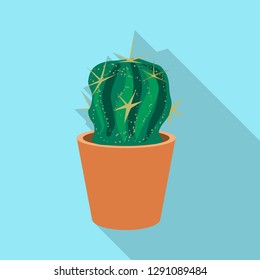 Vector illustration of cactus and pot symbol. Collection of cactus and cacti stock symbol for web.