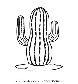 Vector illustration of cactus and south symbol. Web element of cactus and america stock vector illustration.