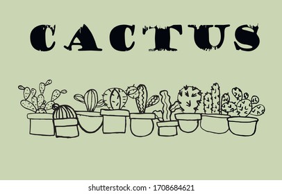 Ilustración vectorial de cactus para fondos, plantillas, tarjetas, invitaciones. EPS10