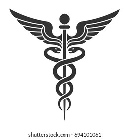 Vector illustration of the Caduceus Medicine icon symbol