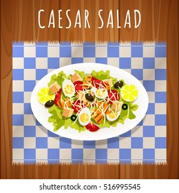 Vector illustration. Caesar Salad.