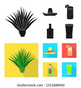 Vector illustration of cafe and Latin icon. Collection of cafe and national stock symbol for web.
