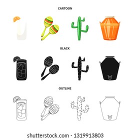 Vector illustration of cafe and Latin icon. Collection of cafe and national stock vector illustration.