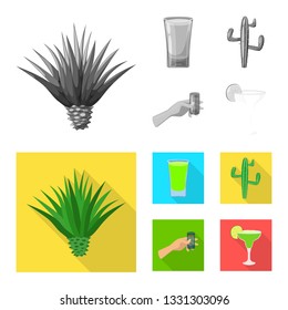 Vector illustration of cafe and Latin icon. Set of cafe and national vector icon for stock.