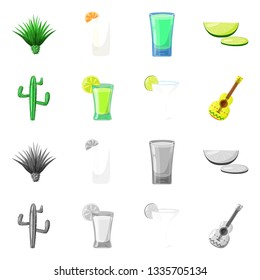 Vector illustration of cafe and Latin icon. Collection of cafe and national stock symbol for web.