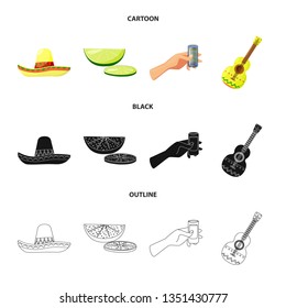 Vector illustration of cafe and Latin icon. Collection of cafe and national stock vector illustration.
