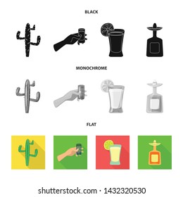 Vector illustration of cafe and Latin icon. Collection of cafe and national stock vector illustration.